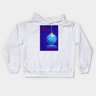 Blue christmas ball Kids Hoodie